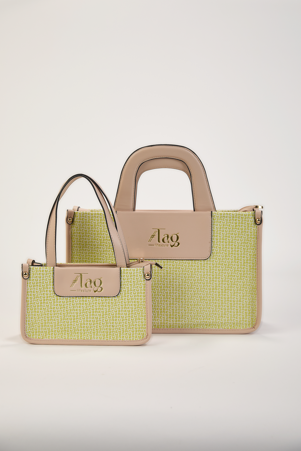 The City-Chic Mini Tote Bag Pastel Lime & Blush