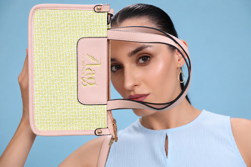 The City-Chic Mini Tote Bag Pastel Lime & Blush