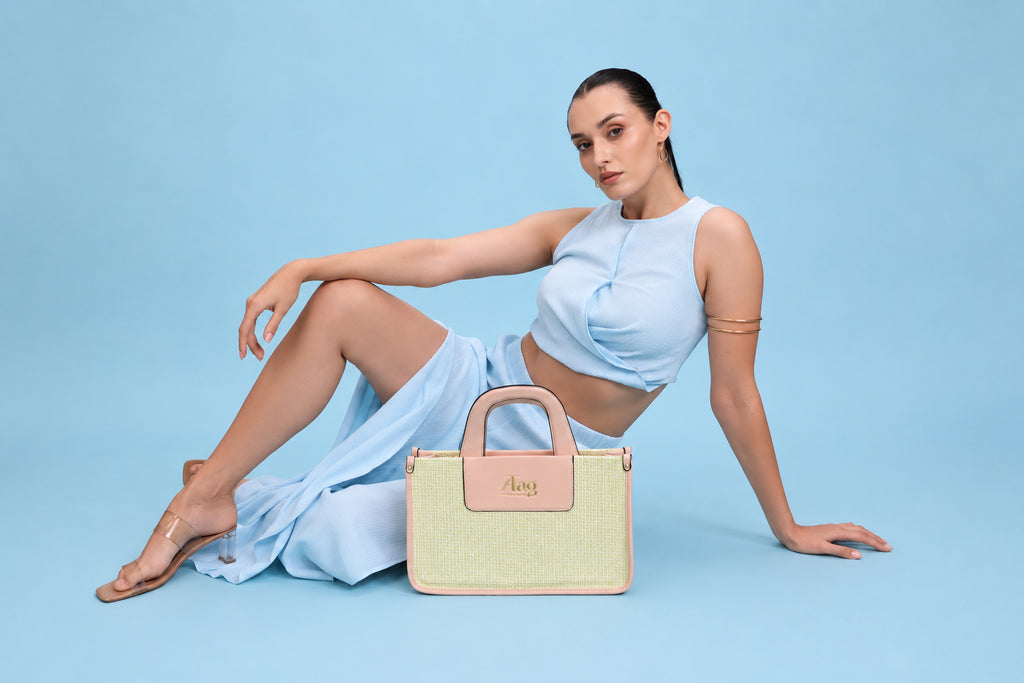 The City-Chic Mini Tote Bag Pastel Lime & Blush