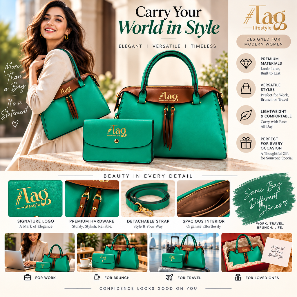 Women’s Satchel Handbag 2-Piece Set
