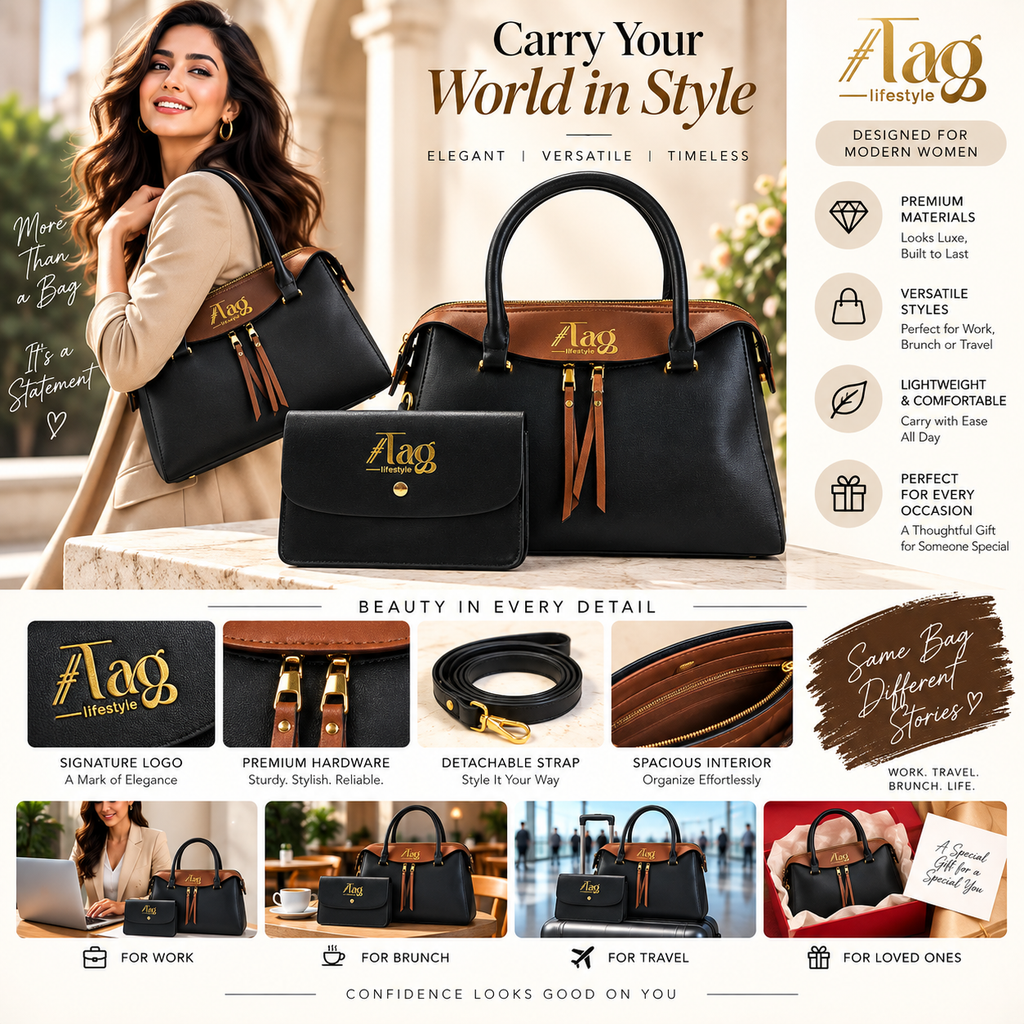 Women’s Satchel Handbag 2-Piece Set